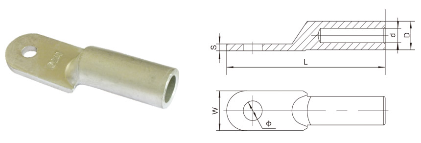 Aluminium connecting terminals — dimension drawing 1