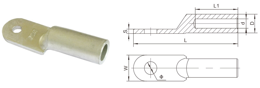 Aluminium connecting terminals — dimension drawing 3