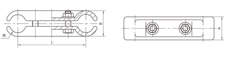 Spacers For Double bus-bar Conductor — dimension drawing 1