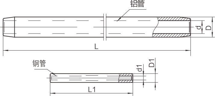 JY / LY 接续管及绝缘罩 — 结构尺寸参考图 2