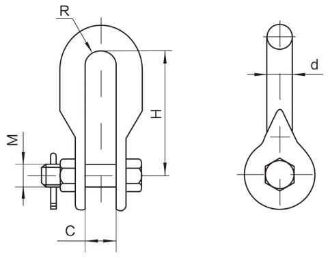 Shackle — dimension drawing 1