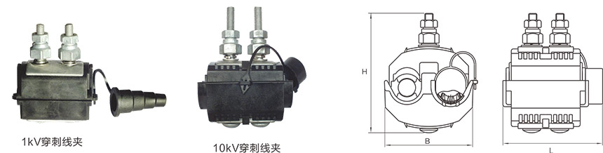 JBC 绝缘穿刺线夹 — 结构尺寸参考图 1